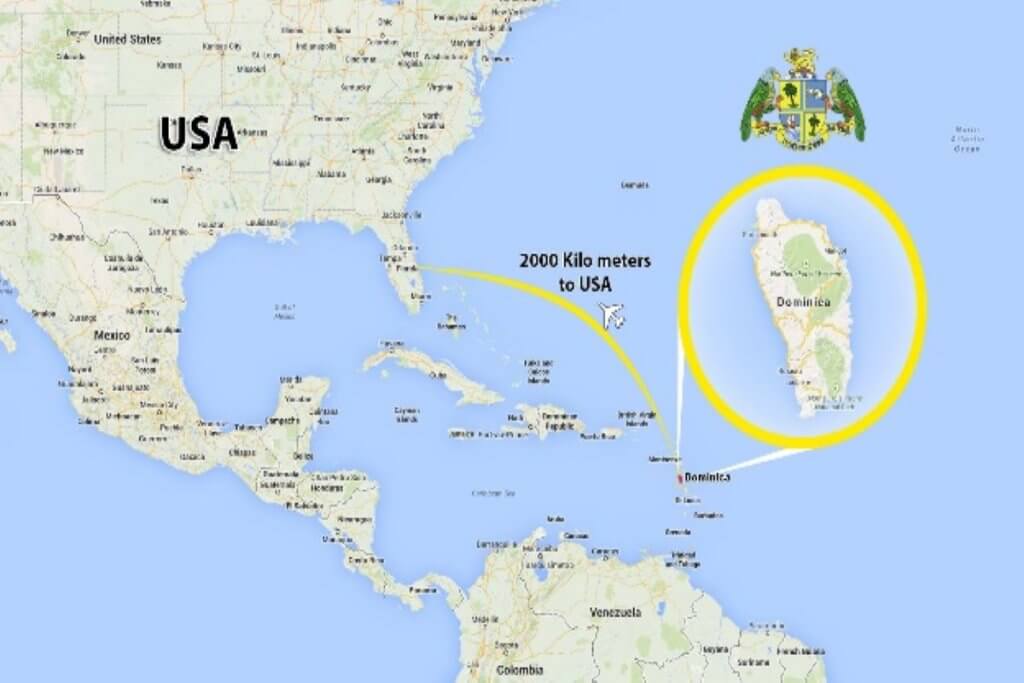 موقعیت کشور دومینیکا روی نقشه